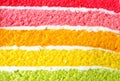 Closeup texture layer of Rainbow cake .Delicious rainbow cakeÃÂ  Royalty Free Stock Photo